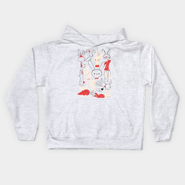 Bunnies Kids Hoodie by jayf23